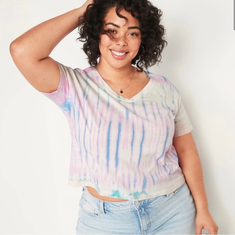 Old Navy Cropped Tee T-shirt Tie Dye